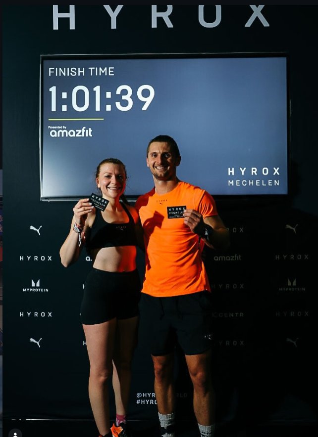 Anne-Elisabeth et Benjamin — HYROX Mechelen 1:01:39